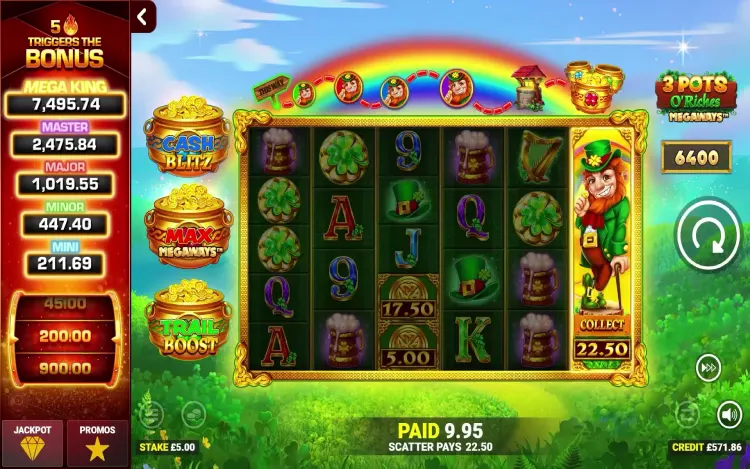 3 Pots O’ Riches Megaways Rapid Fire - Money Collection Feature