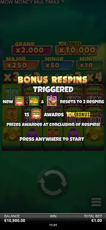 Mow Money MultiMax - Mobile Bonus