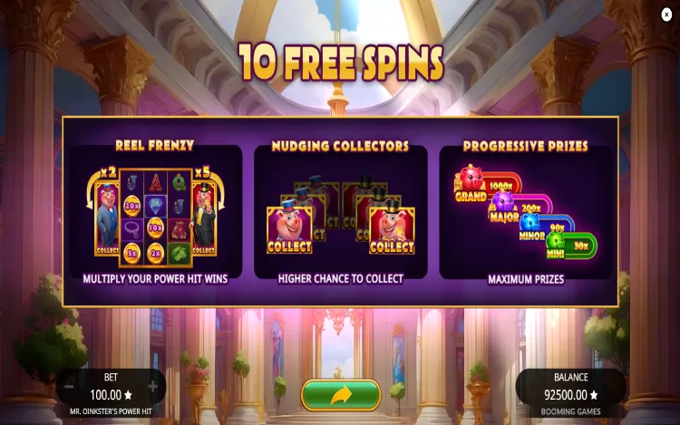 Mr. Oinkster’s Power Hit - Free Spins Feature