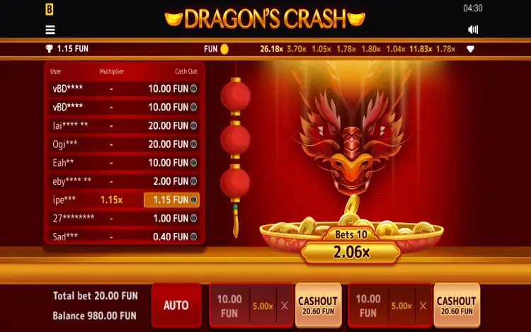 Dragon’s Crash - Multiple Bets
