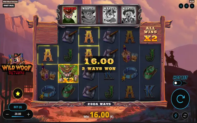 Wild Woof Returns - Multiplier Wilds Feature