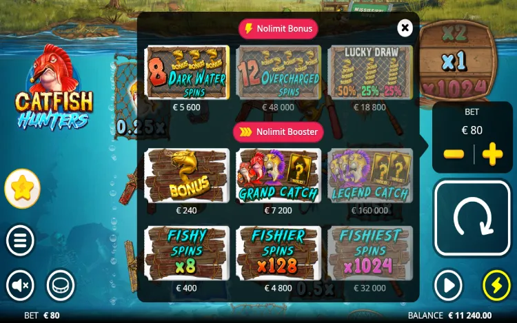 Catfish Hunters - Nolimit Boosters and Bonus Buys Feature