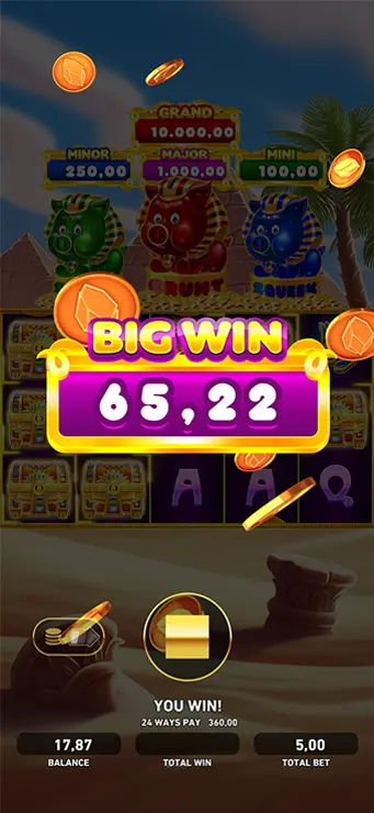 Oink Oink Oink Pharaohs - Mobile Win