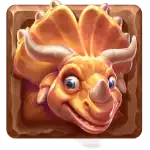 Dino Drop - Orange Dinosaur (Triceratops) Symbol