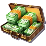 Piggy Riches Begins - Cash in Briefcase Symbol