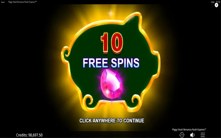 Piggy Vault Bonanza Rush Express - Free Spins Feature