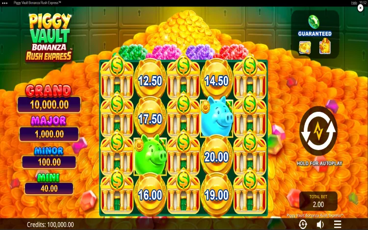 Piggy Vault Bonanza Rush Express - RTP and Wagering