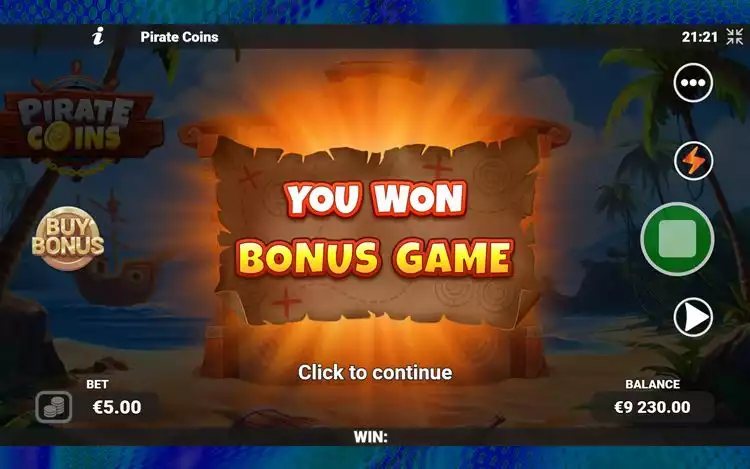 Pirate Coins Bonus Features - Bonus Game (Hold & Win)