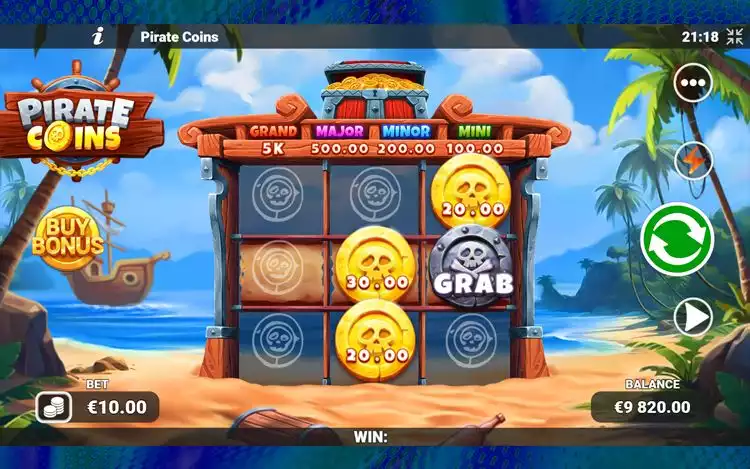 Pirate Coins Bonus Features - Grab Symbol