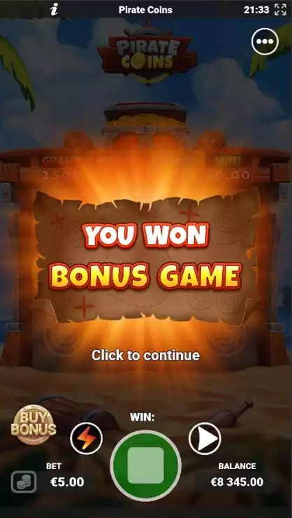 Pirate Coins Mobile Features - Bonus
