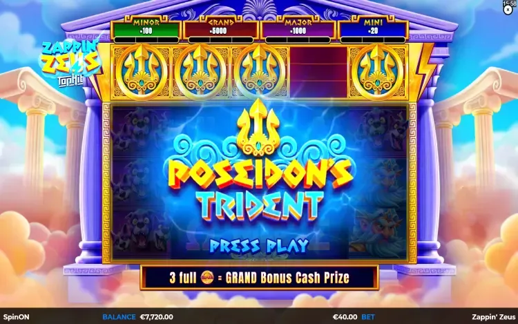 Zappin’ Zeus TopHit - Poseidon’s Trident Feature