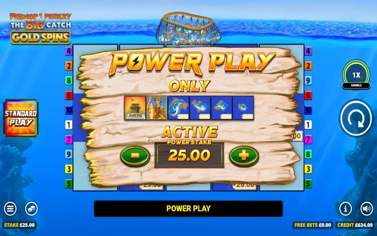 Fishin' Frenzy The Big Catch Gold - Power Play Feature