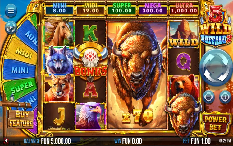 5 Wild Buffalo 2 RTP and Wagering
