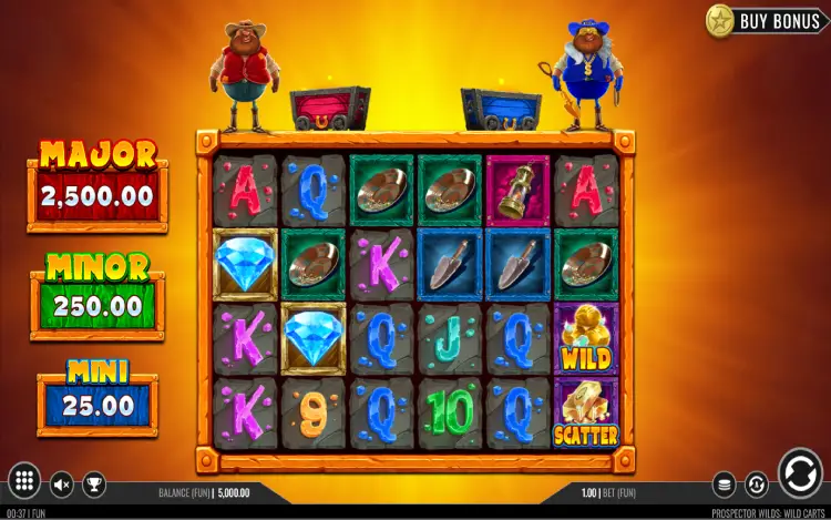 Prospector Wilds: Wild Carts - RTP and Wagering