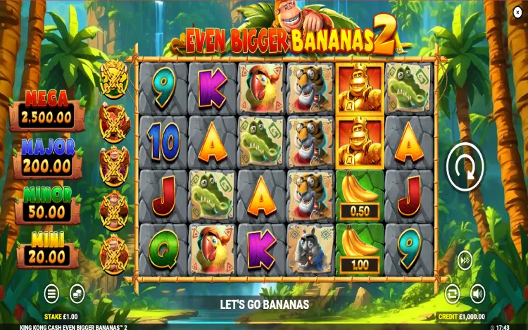 King Kong Cash Even Bigger Bananas 2 - RTP and Wagering