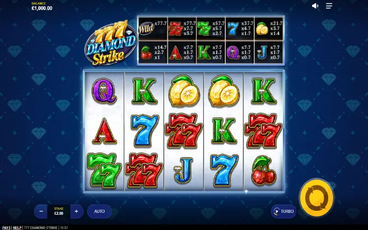 777 Diamond Strike RTP and Wagering