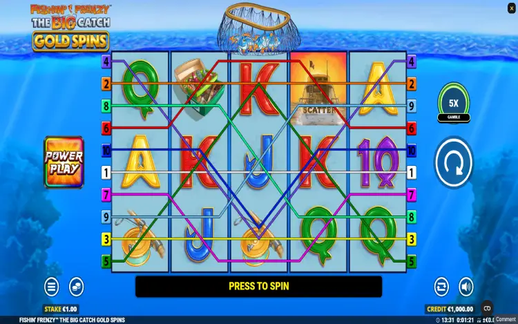 Fishin' Frenzy The Big Catch Gold Spins - RTP and Wagering