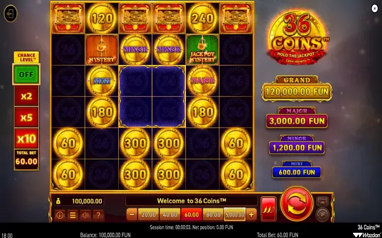 36 Coins - RTP and Wagering