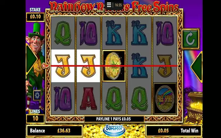 Rainbow Riches Free Spins Mobile Sample Win