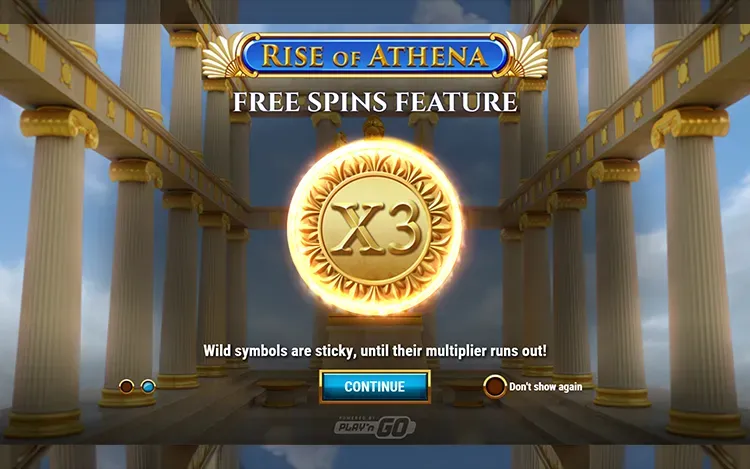 Rise of Athena - Free Spins Feature