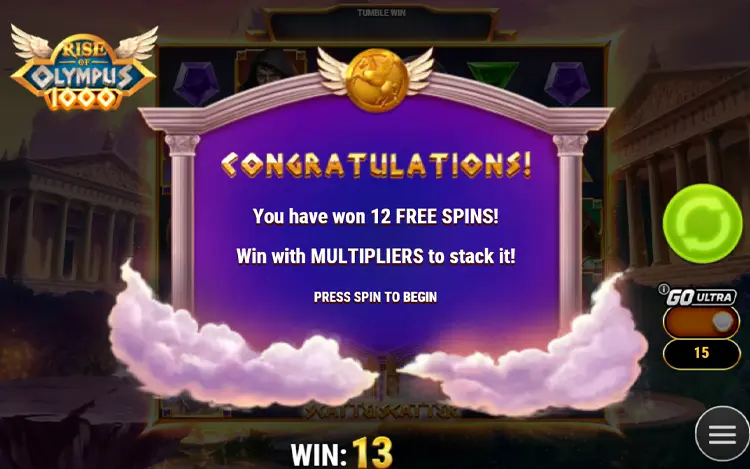 Rise of Olympus 1000 - Mobile Bonus