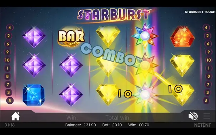 starburst mobile bonus game