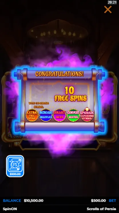 Scrolls of Persia - Mobile Bonus Game