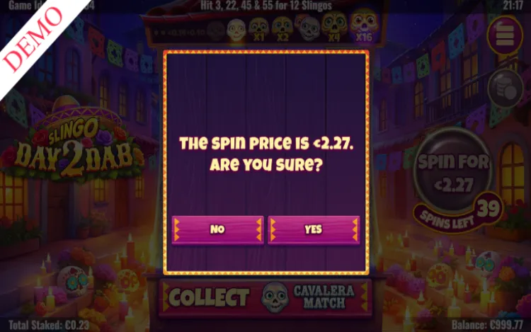Slingo Day 2 Dab - Extra Spins
