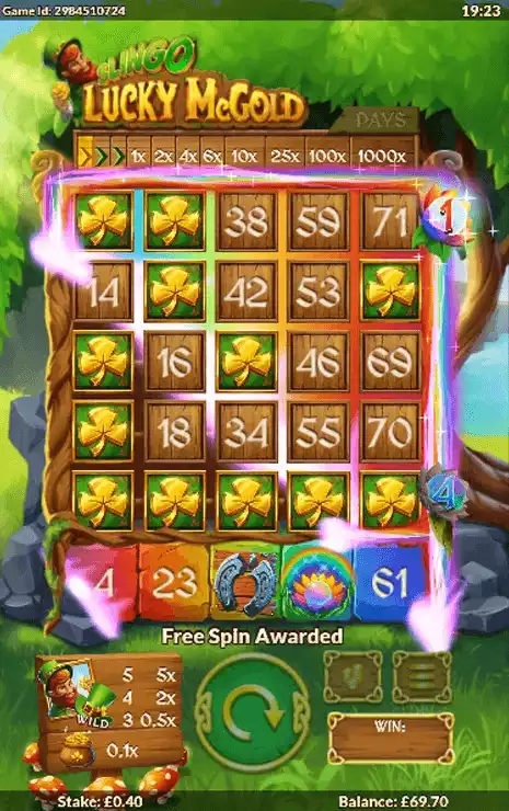 Slingo Lucky McGold Mobile Features - Simple Win