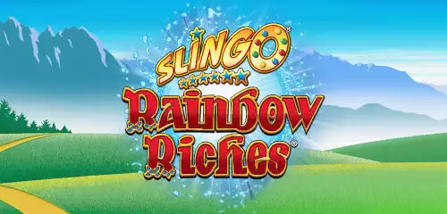 Logo for the slot game Slingo Rainbow Riches
