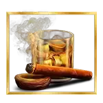 Slingo the Godfather - Whiskey and Cigar Symbol