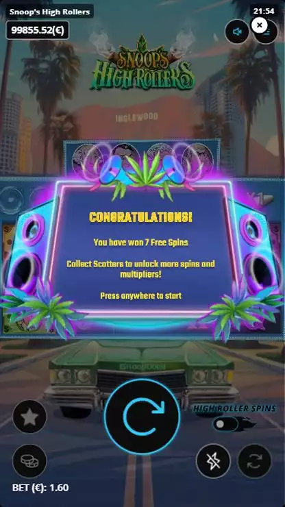 Snoop’s High Rollers Mobile Features - Simple Win