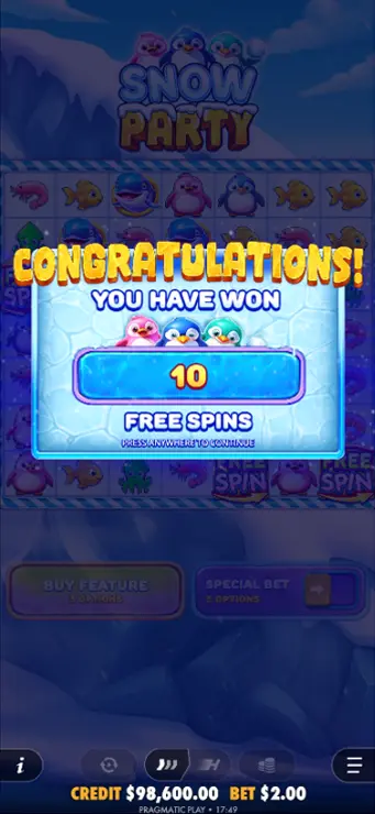 Snow Party - Mobile Bonus