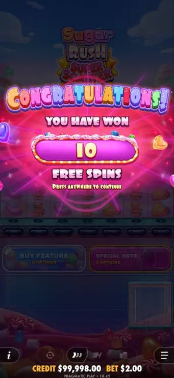 Sugar Rush Super Scatter - Mobile Bonus