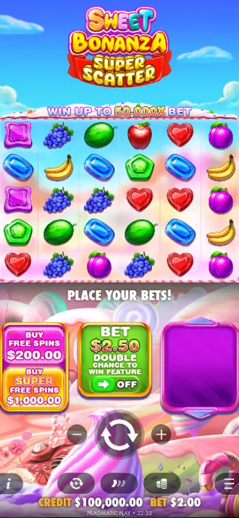 Sweet Bonanza Super Scatter - Mobile Base Game