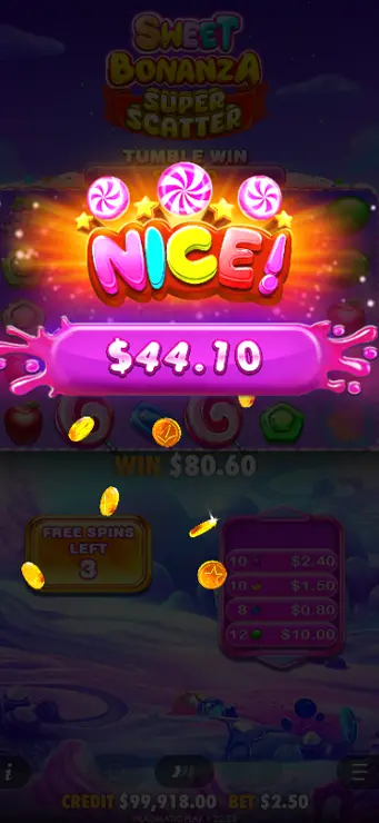 Sweet Bonanza Super Scatter - Mobile Win