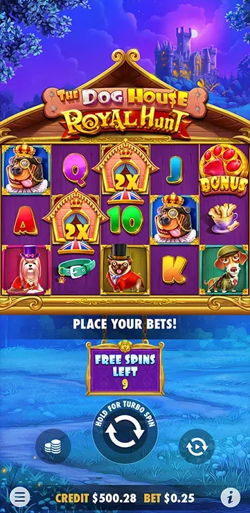 The Dog House - Royal Hunt Mobile Features - Game Bonus