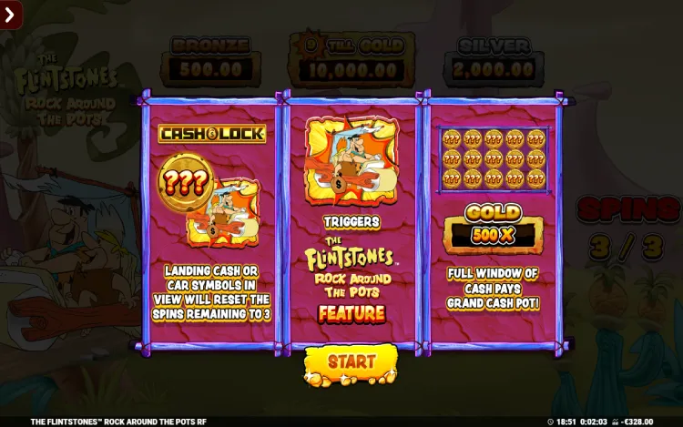 The Flintstone Rock around the Pots - Mobile Bonus Game