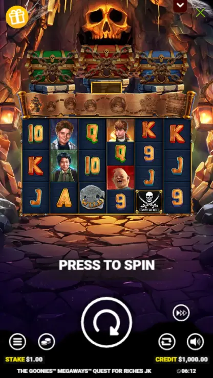 The Goonies 3 Megaways Quest for Riches Jackpot King Mobile Features - Basegame