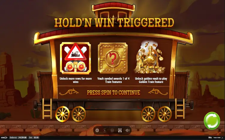 Track n' Gold - Hold’N Win Feature