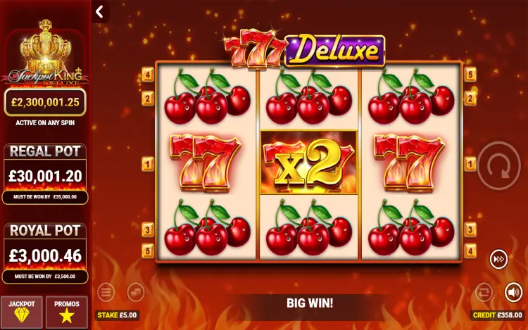 777 Deluxe Jackpot - Triple 7 Wild and Multiplier Feature