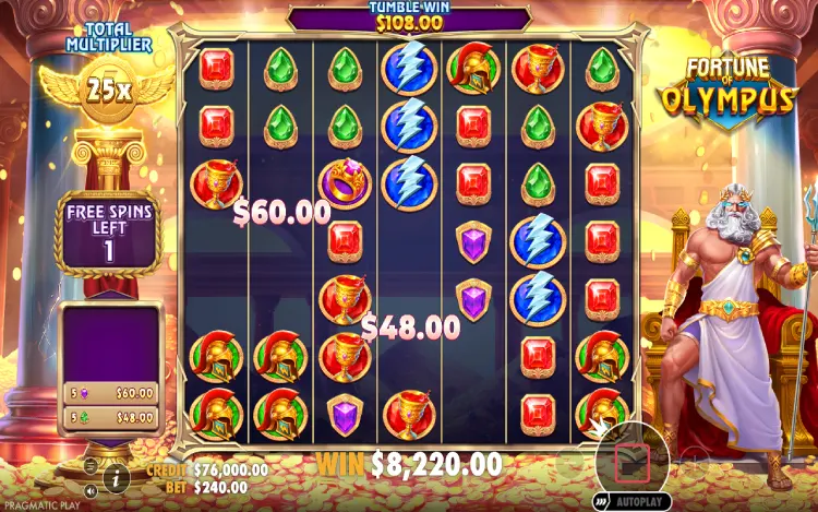 Fortune of Olympus - Tumble Feature