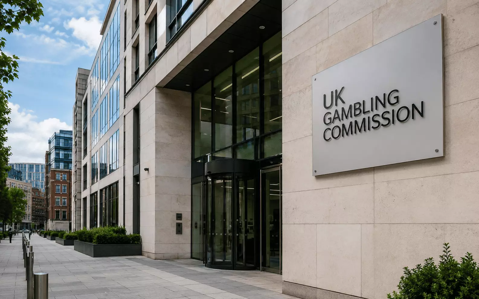 UK Gambling Commission signage representing the regulator responsible for UK gambling licensing