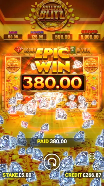 Bullion Blitz PowerPlay Mobile Features - Simple Win