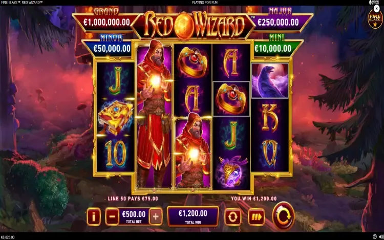 Fire Blaze Red Wizard Slot - Wild Symbol Feeature