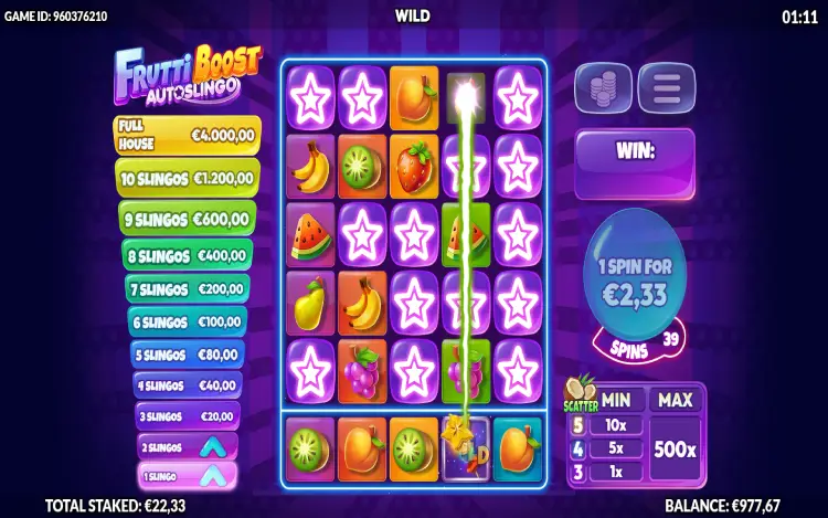 Frutti Boost AutoSlingo - Wild Symbol Feature