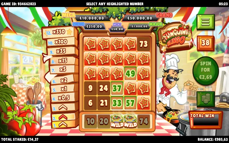 Slinguini Slingo - Wild Symbol Feature