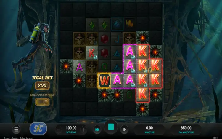 Treasure Tumble - Wild Symbol Feature