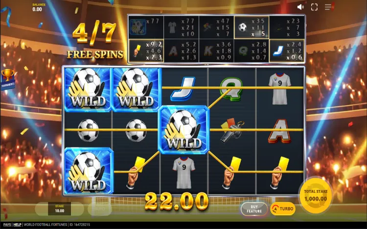 World Football Fortunes - Wild Symbol Feature