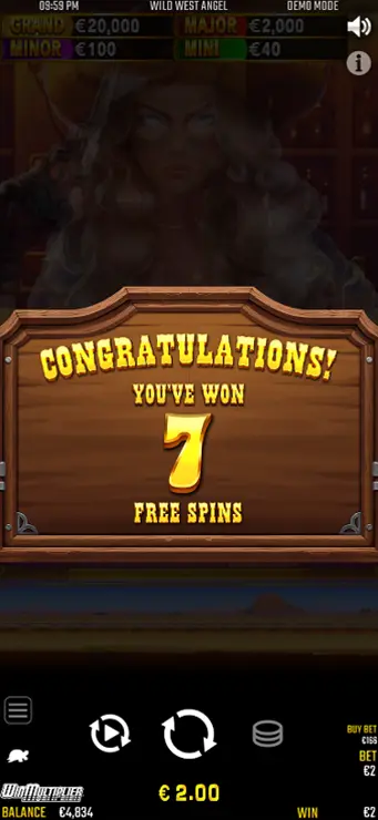 Wild West Angel Rodeo - Mobile Bonus